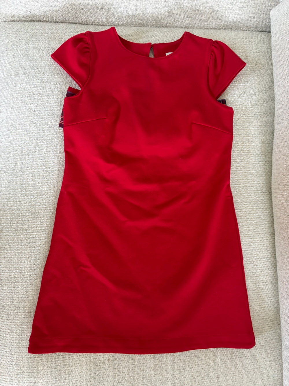 Girls Vineyard Vines Classic Red Sheath Dress with Plaid Bow sz 7/8